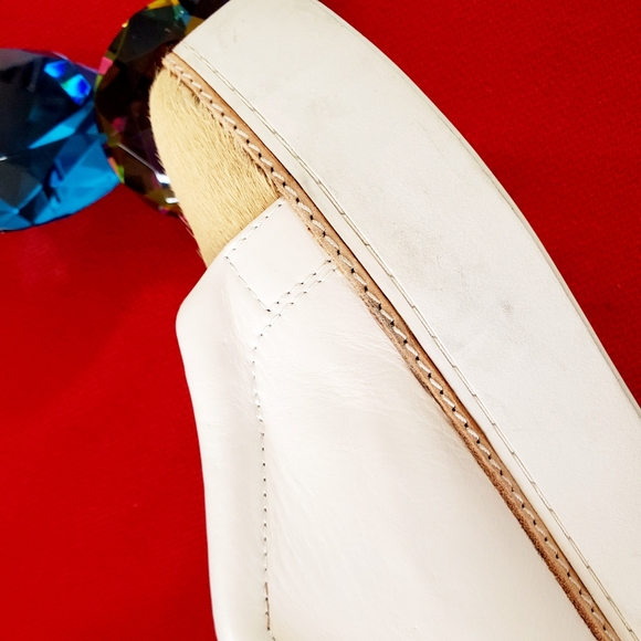 Free People x M4D3 slip ons white calf hair size 9.5M EUC special occasion - Picture 9 of 13